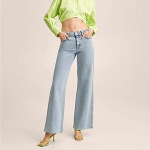 NEW MANGO Medium-rise wideleg jeans
